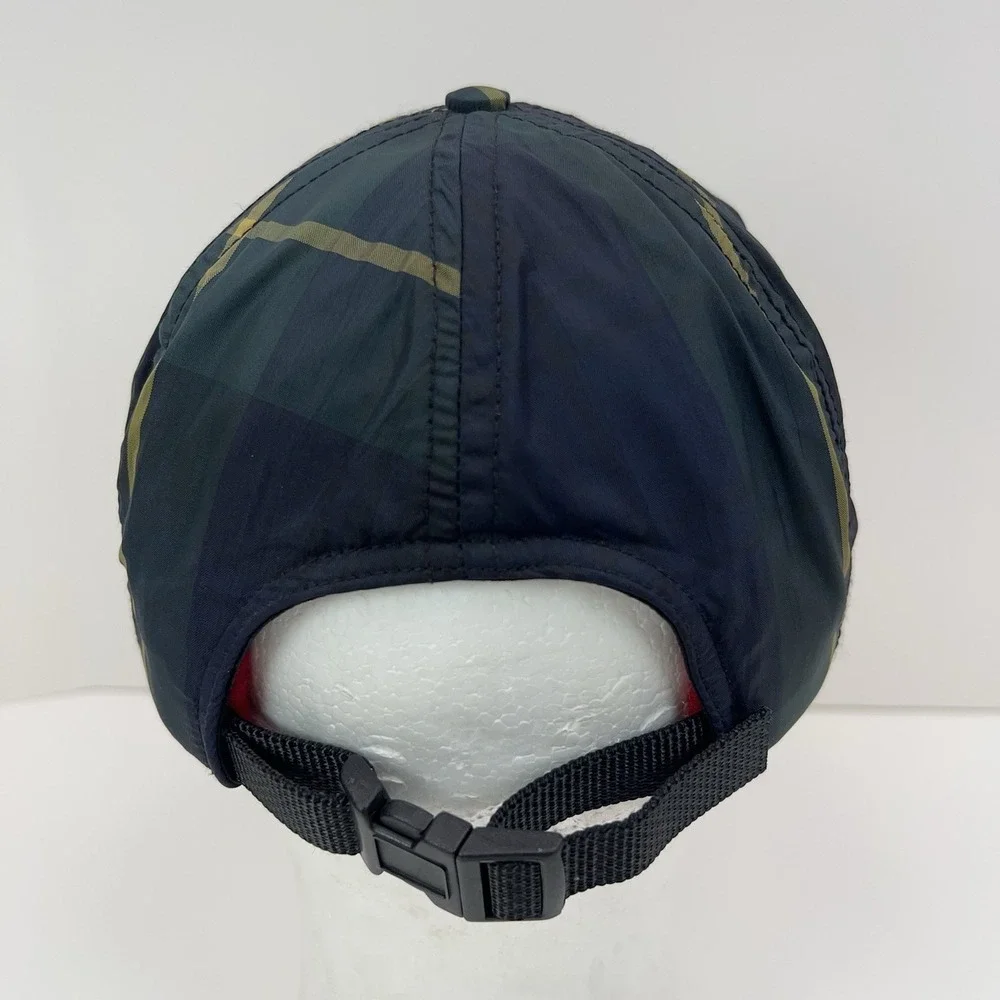 Vtg POLO RALPH LAUREN Cap Tartan Plaid Fleece Lined Hat Adult OS Nylon USA Hat‎
